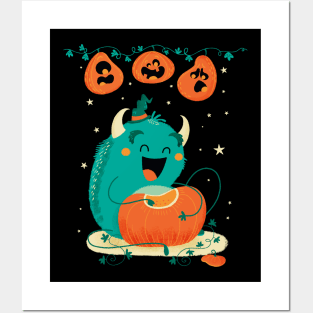 happy Halloween monster Posters and Art